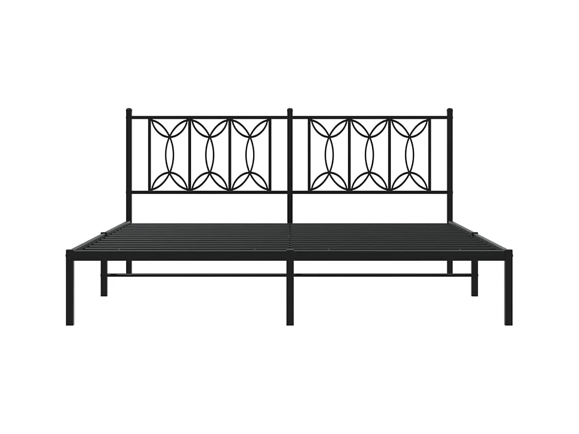 Struttura letto in metallo senza materasso e testiera nera 180x200 cm