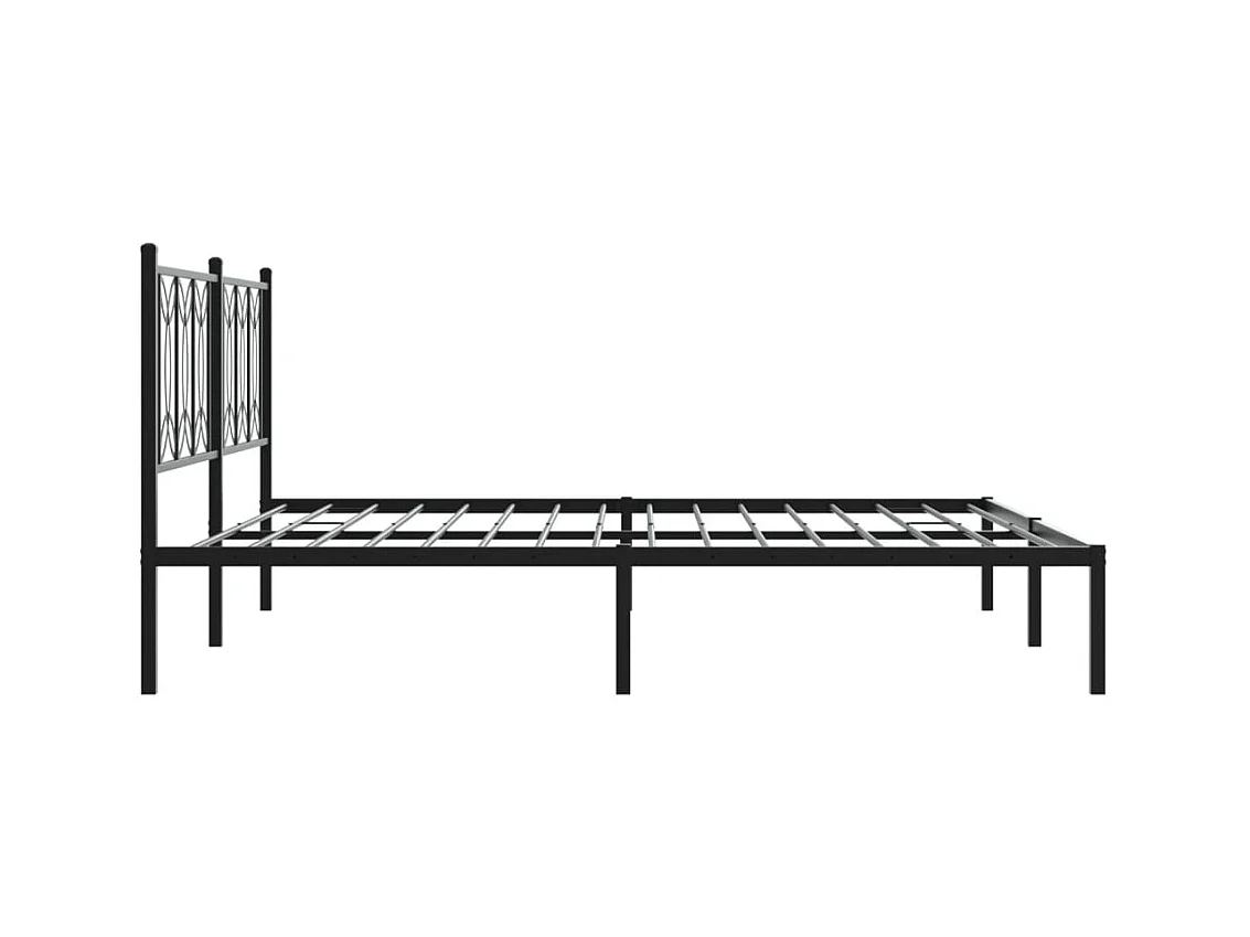 Struttura letto in metallo senza materasso e testiera nera 180x200 cm