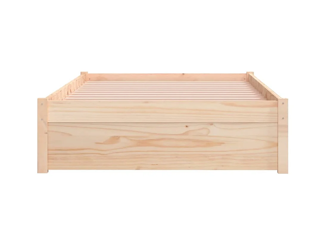 Cadre de lit sans matelas blanc bois massif 100x200 cm