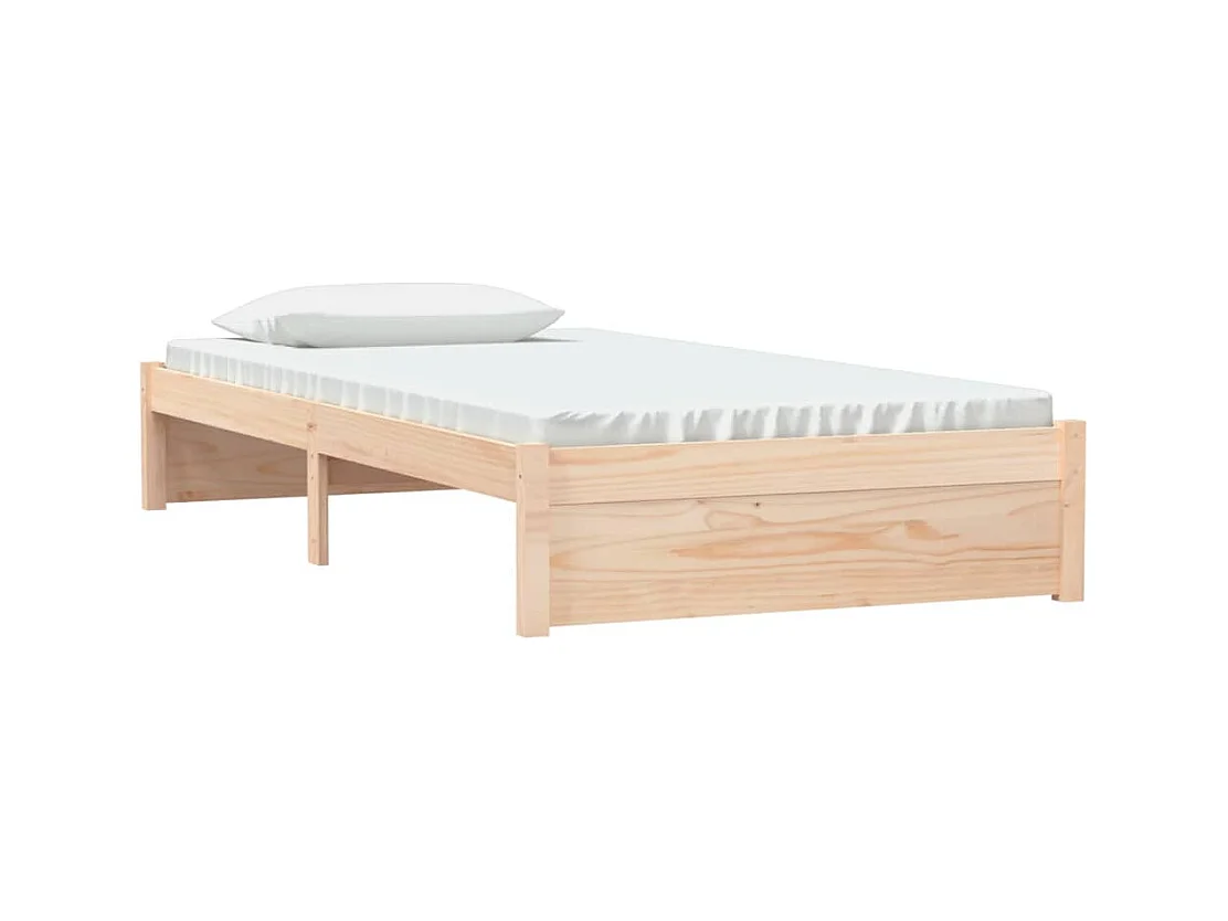Cadre de lit sans matelas blanc bois massif 100x200 cm