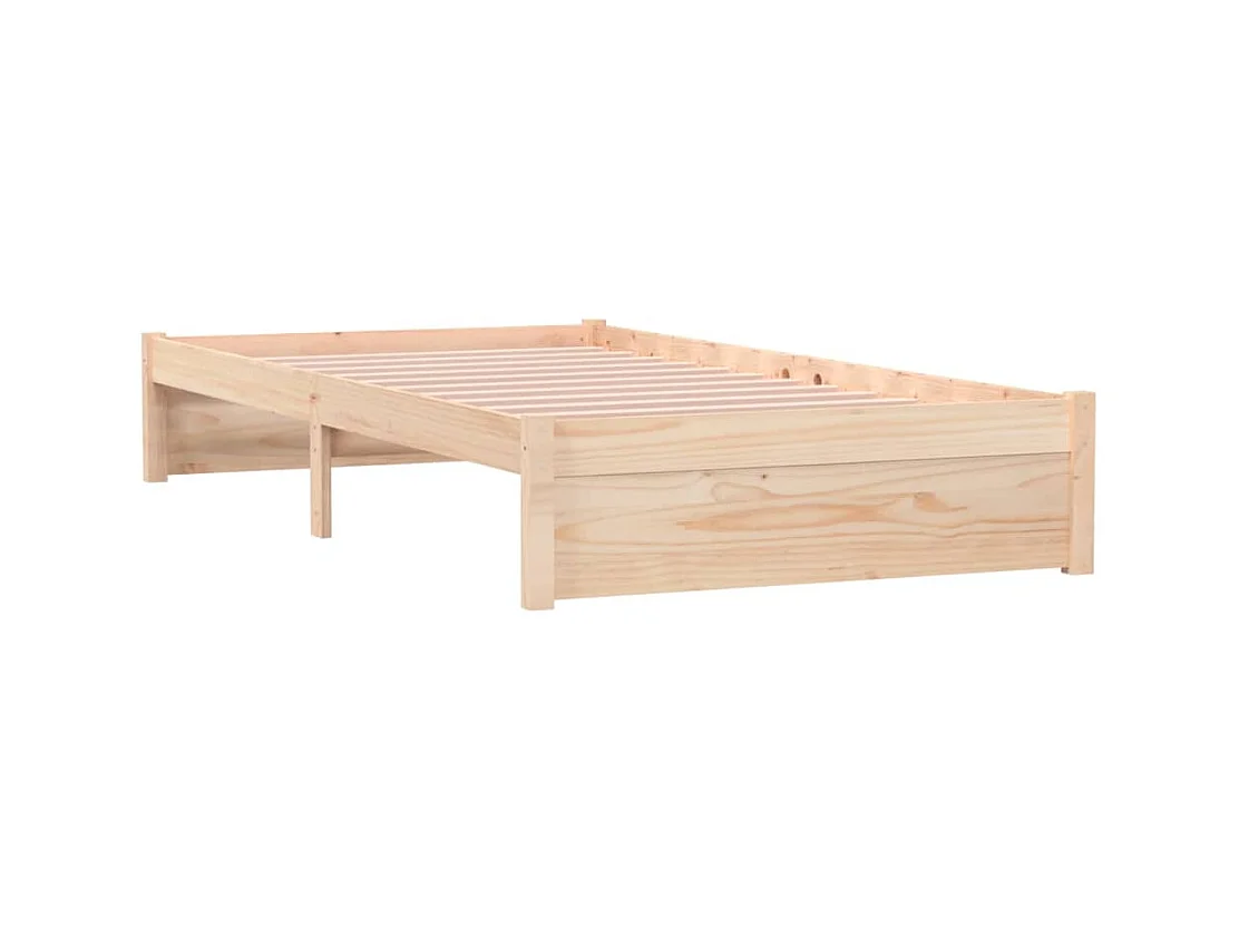 Cadre de lit sans matelas blanc bois massif 100x200 cm