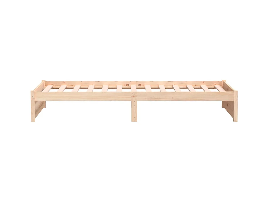 Cadre de lit sans matelas blanc bois massif 100x200 cm