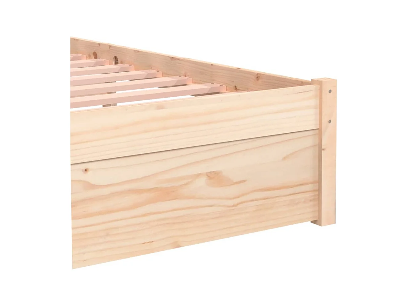 Cadre de lit sans matelas blanc bois massif 100x200 cm