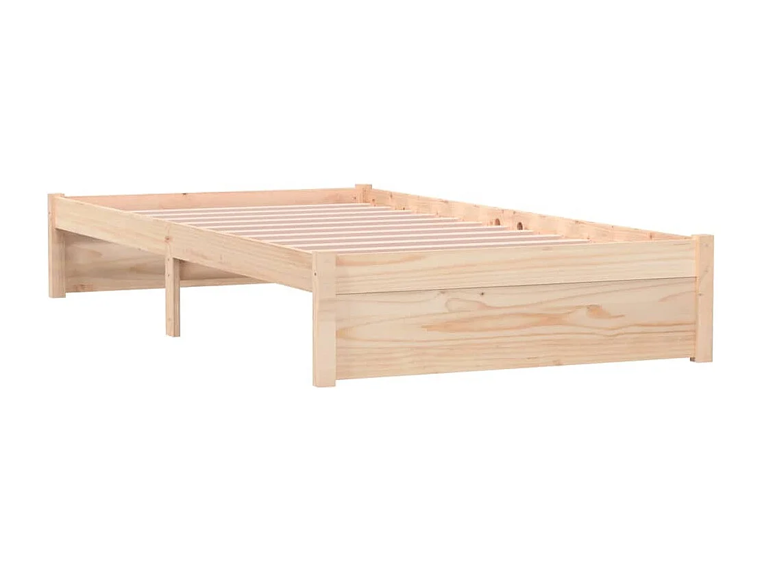 Cadre de lit sans matelas blanc bois massif 100x200 cm