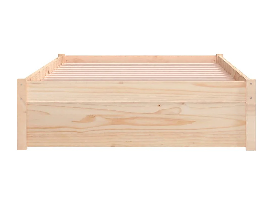 Cadre de lit sans matelas blanc bois massif 100x200 cm