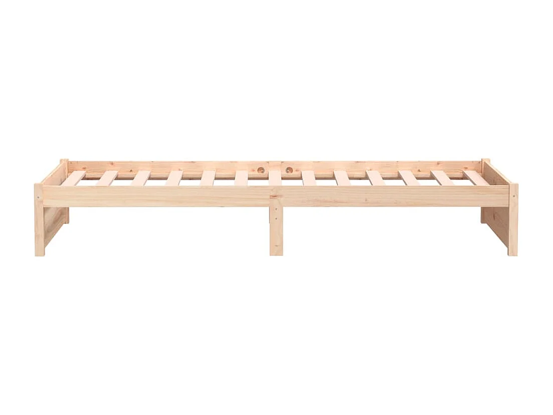Cadre de lit sans matelas blanc bois massif 100x200 cm
