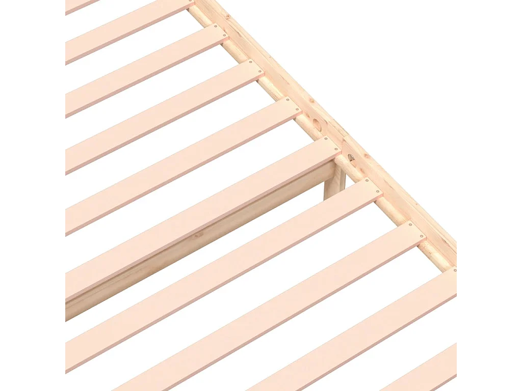 Cadre de lit sans matelas blanc bois massif 100x200 cm