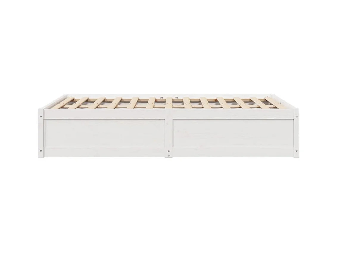 Estructura de cama sin colchón blanca 135x190 cm madera maciza de pino