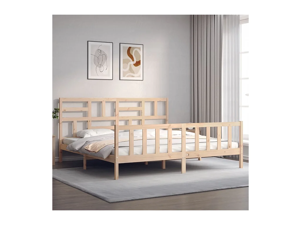 Struttura letto senza materasso in legno massello di pino