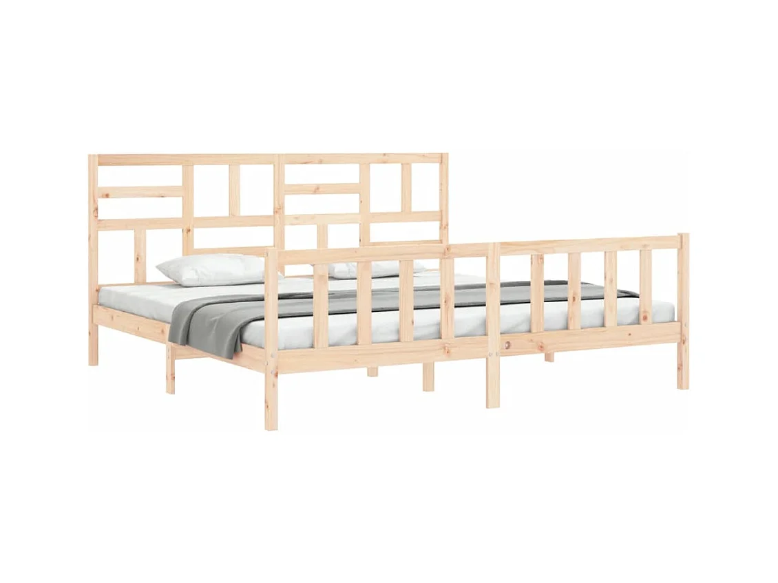 Struttura letto senza materasso in legno massello di pino