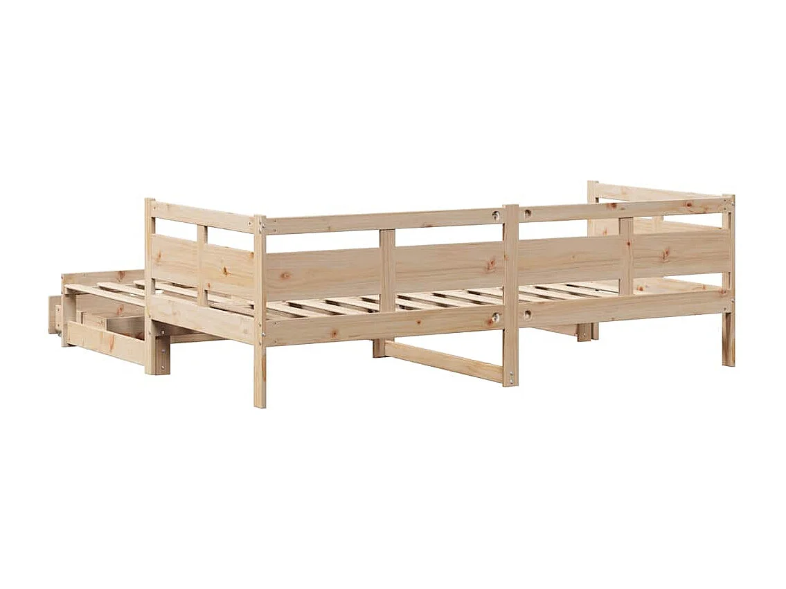 Lit de jour avec gigogne et tiroirs sans matelas 80x200 cm