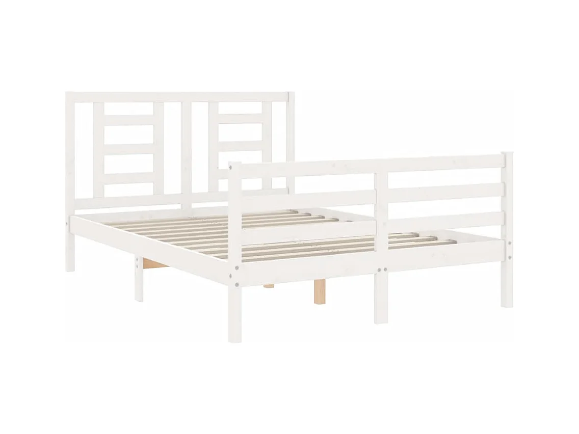 Struttura letto senza materasso bianco 140x200 cm in legno massello