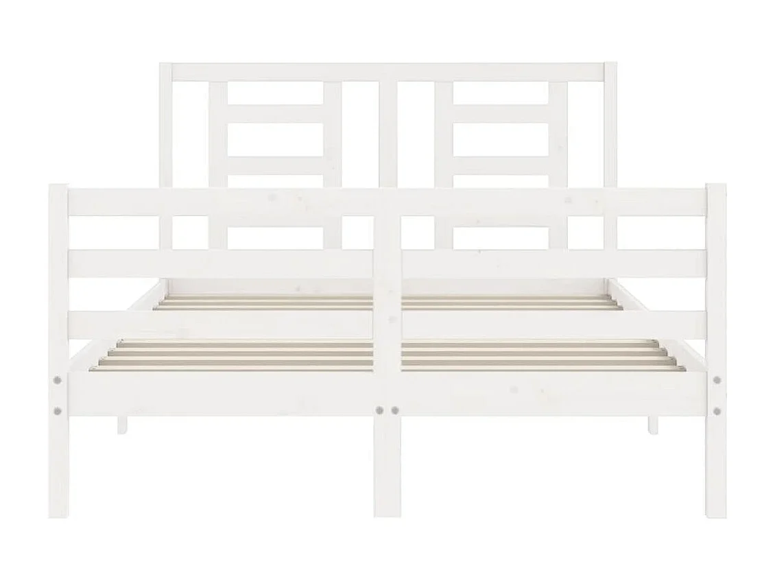 Struttura letto senza materasso bianco 140x200 cm in legno massello