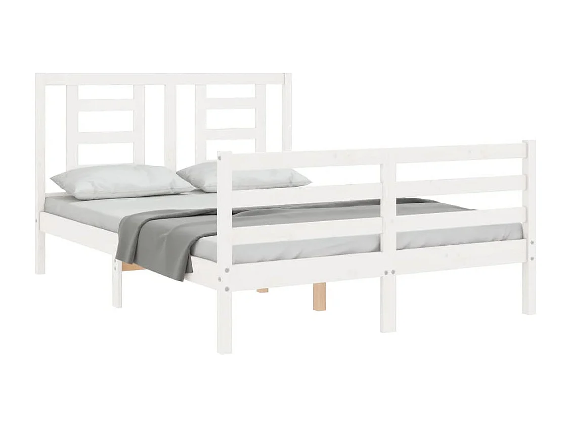 Cadre de lit sans matelas blanc 140x200 cm bois massif