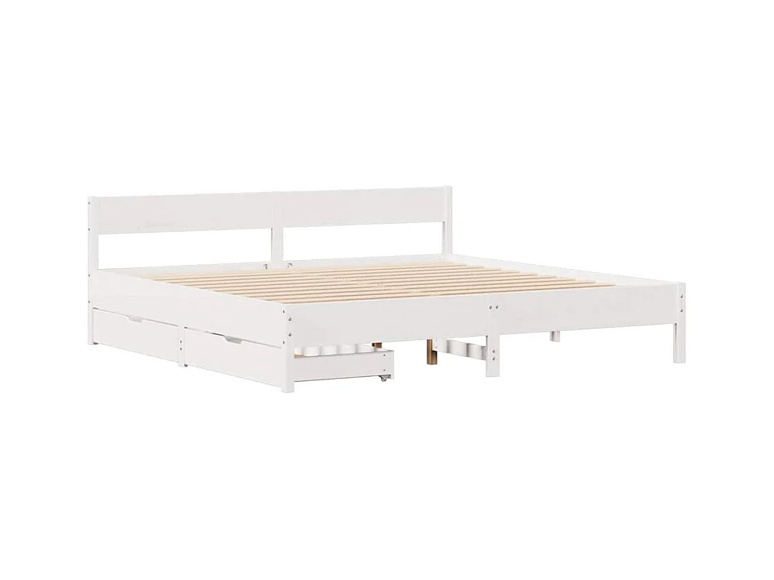 Bettgestell ohne Matratze weiß 180x200 cm Kiefer Massivholz