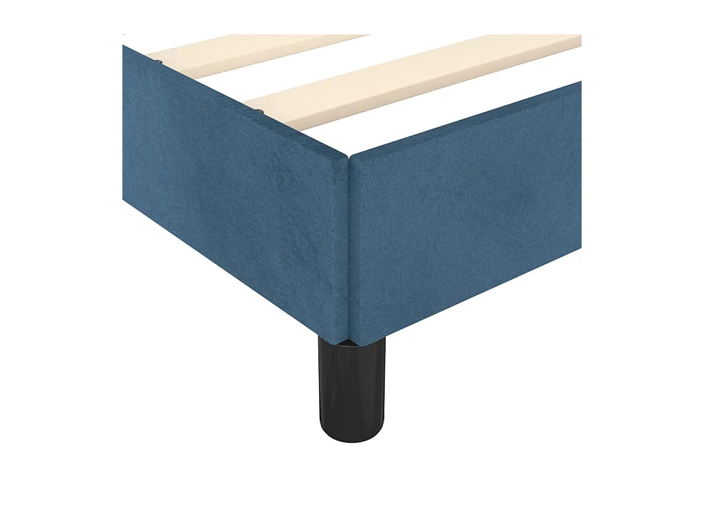 Struttura letto senza materasso blu scuro 80x200 cm velluto