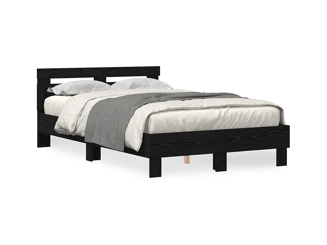 Struttura letto in rovere nero 120 x 190 cm in legno ingegnerizzato