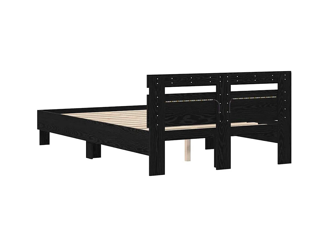 Struttura letto in rovere nero 120 x 190 cm in legno ingegnerizzato