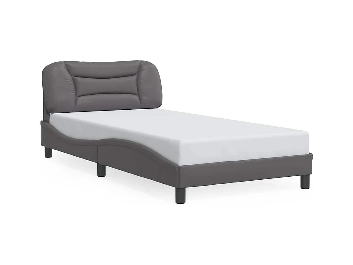 Struttura letto con LED senza materasso grigio 100x200 cm