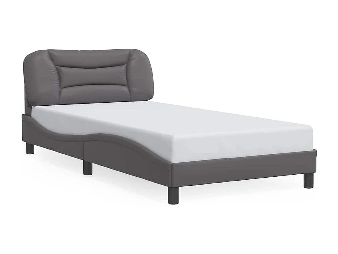 Cadre de lit avec LED sans matelas gris 100x200 cm