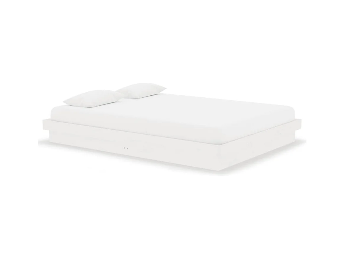 Struttura letto senza materasso in legno massello bianco 140x190 cm