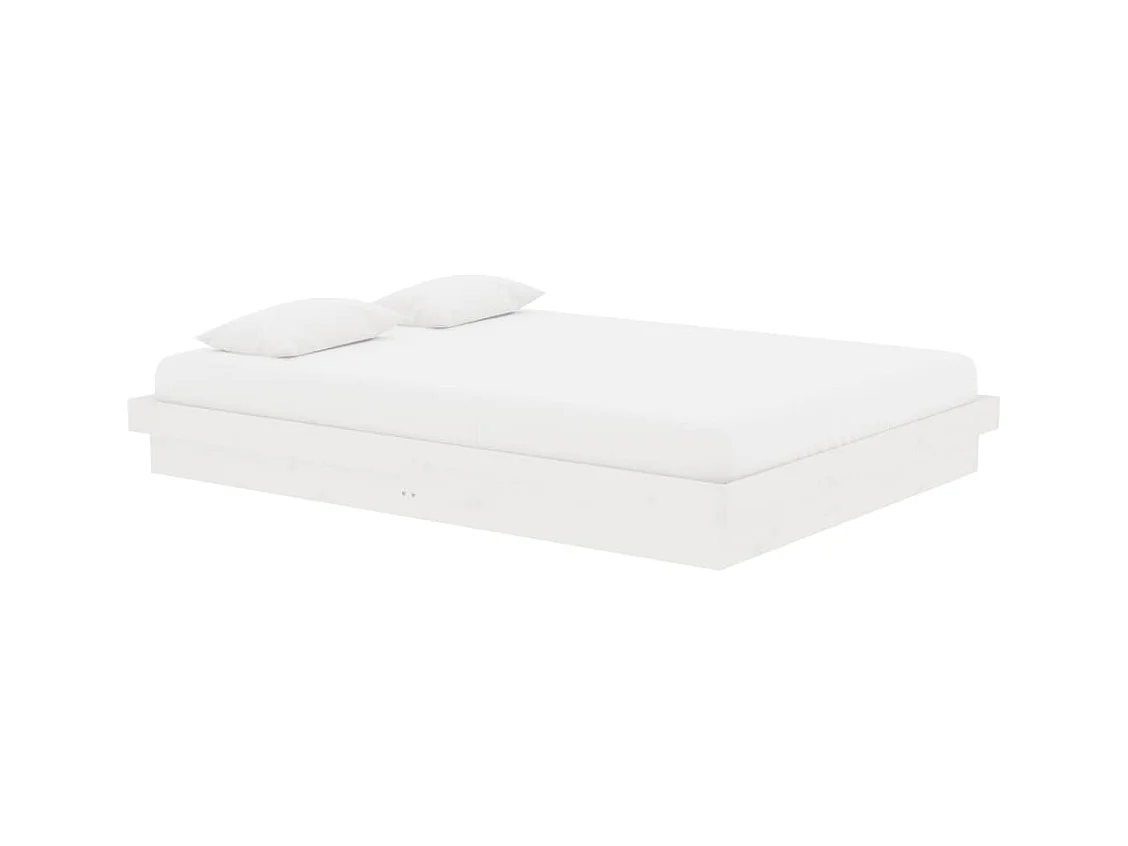 Struttura letto senza materasso in legno massello bianco 140x190 cm