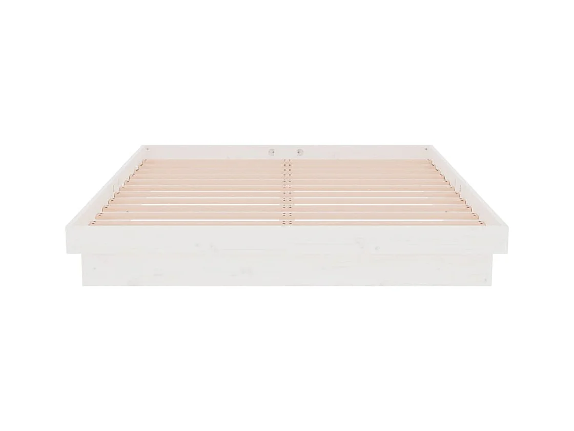 Struttura letto senza materasso in legno massello bianco 140x190 cm