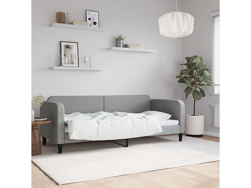 Lit de repos sans matelas gris clair 80x200 cm tissu