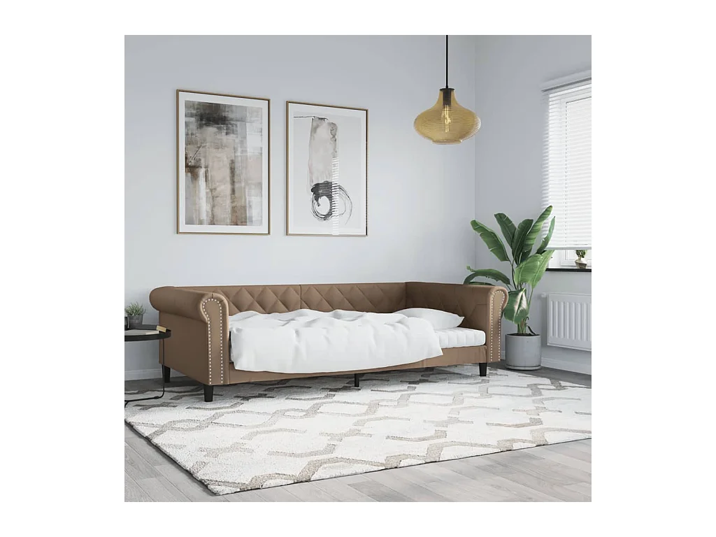 Lit de jour cappuccino 100x200 cm similicuir