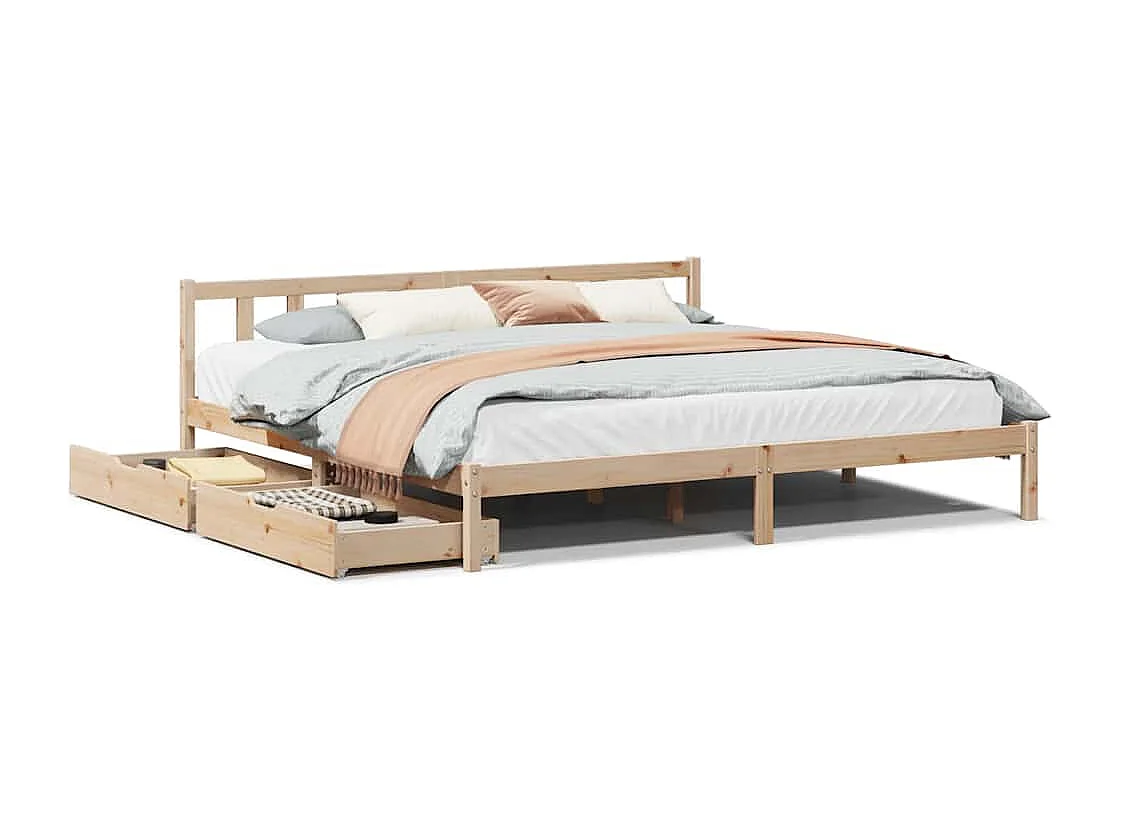 Cadre de lit sans matelas 180x200 cm bois massif de pin