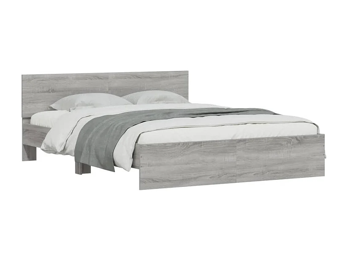Estructura de cama sin colchón sonoma gris 140x190 cm