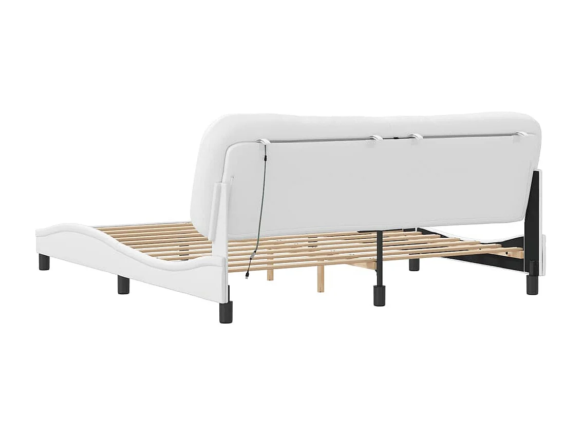 Cadre de lit avec LED sans matelas blanc 180x200 cm