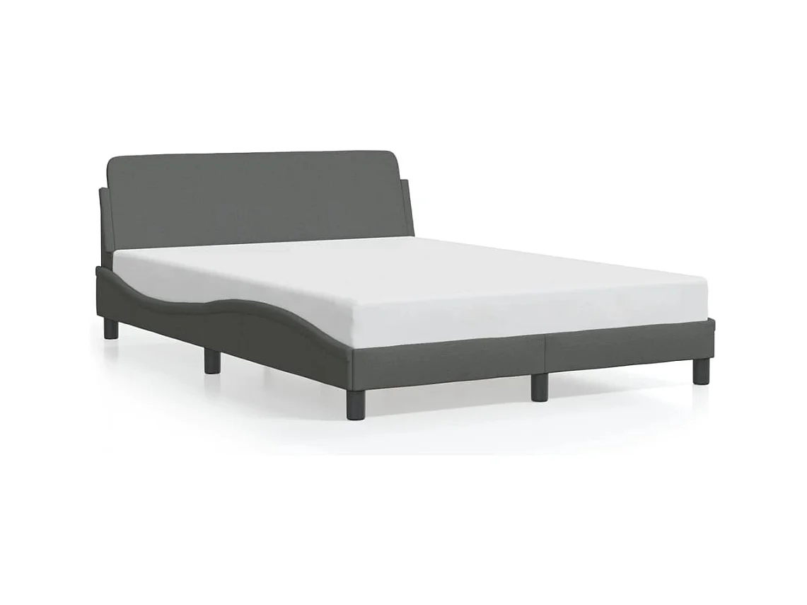 Bedframe zonder matras donkergrijs 120x200 cm stof