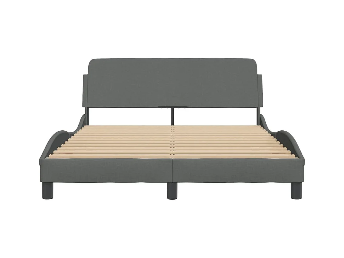 Bedframe zonder matras donkergrijs 120x200 cm stof
