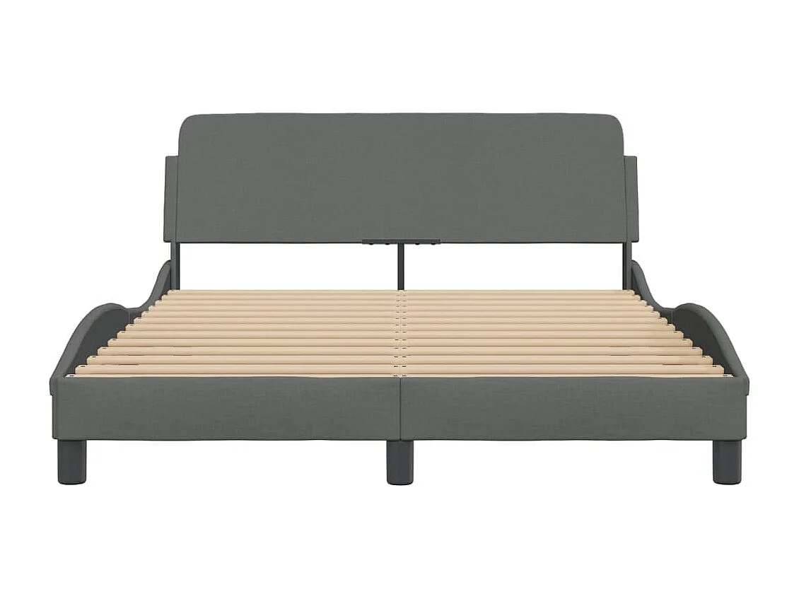 Struttura letto senza materasso tessuto grigio scuro 120x200 cm