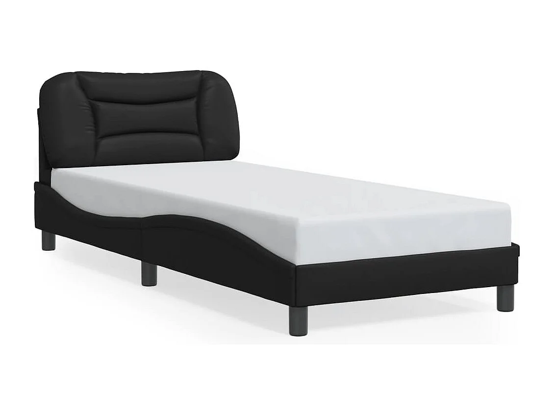 Estructura de cama sin colchón negra 80x200 cm polipiel