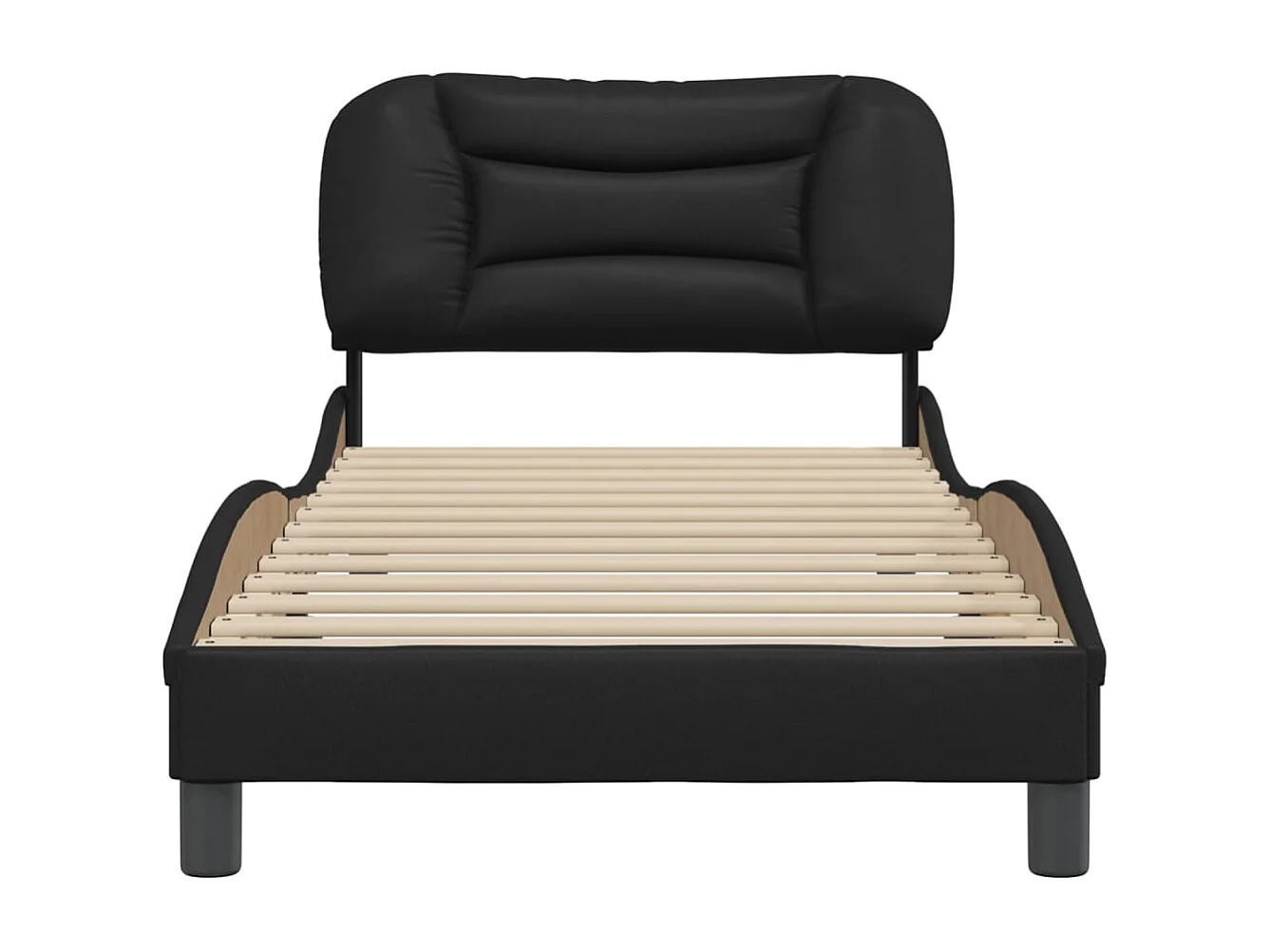 Estructura de cama sin colchón negra 80x200 cm polipiel