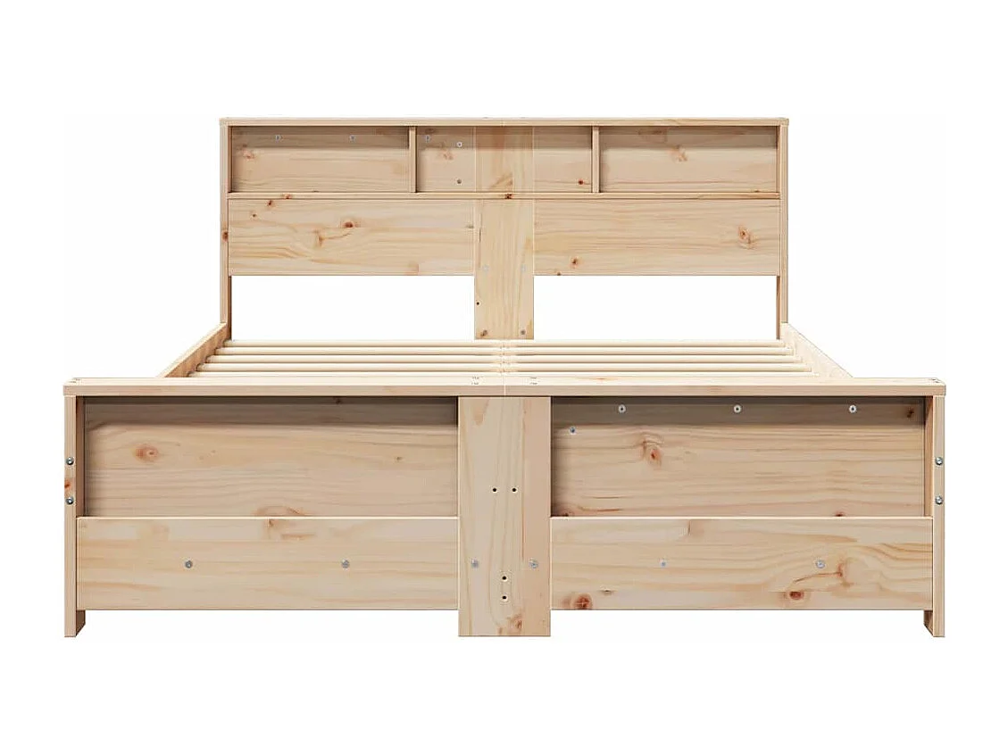 Struttura letto marrone 150 x 200 cm in legno massello di pino
