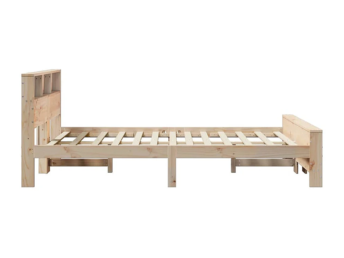 Struttura letto marrone 150 x 200 cm in legno massello di pino