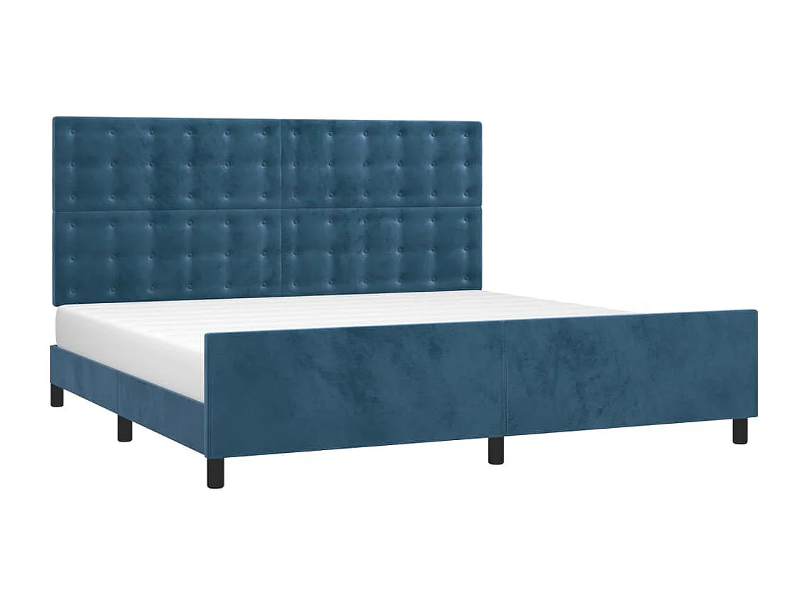 Estructura de cama sin colchón azul oscuro 200x200 cm terciopelo