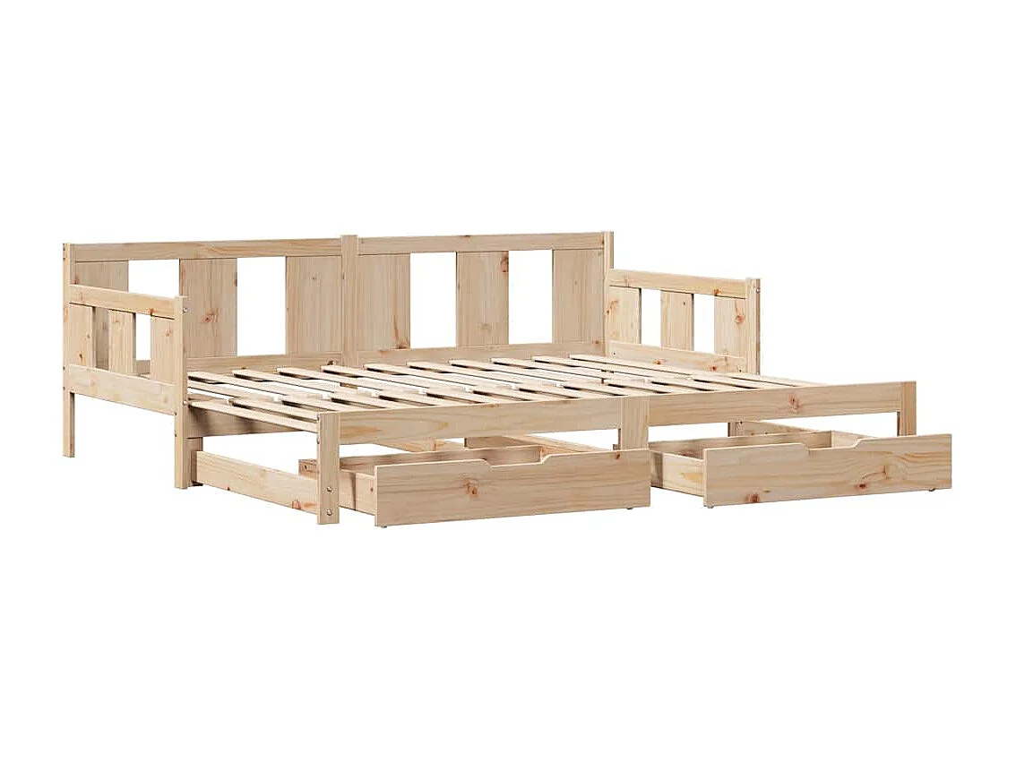 Dagbed met onderschuifbed en lades zonder matras 90x190 cm