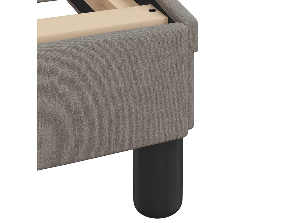 Struttura letto senza materasso in tessuto tortora 200x200 cm