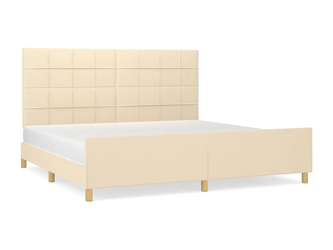 Bettgestell ohne Matratze creme 200x200 cm Stoff