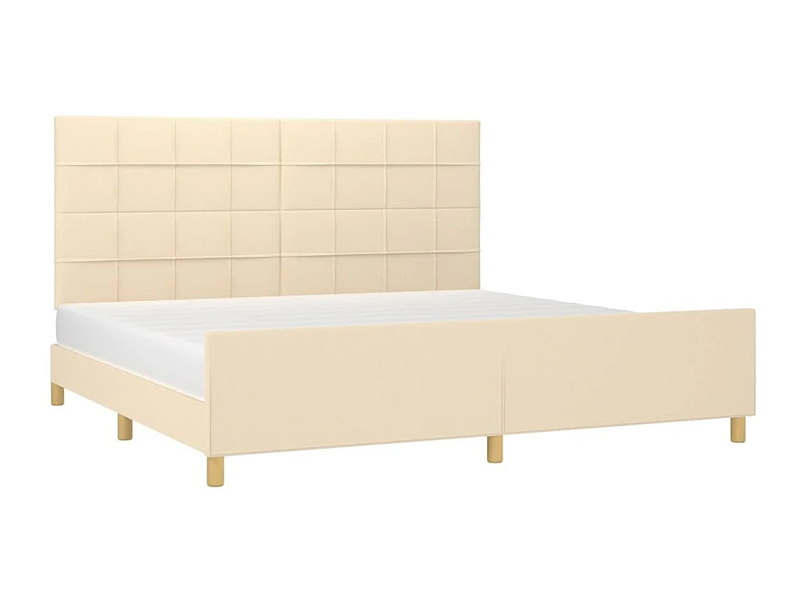 Bettgestell ohne Matratze creme 200x200 cm Stoff