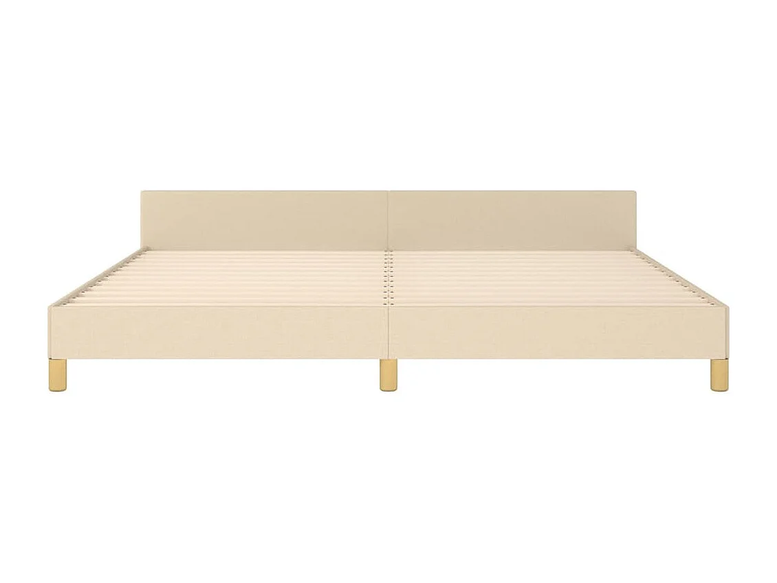 Bettgestell ohne Matratze creme 200x200 cm Stoff