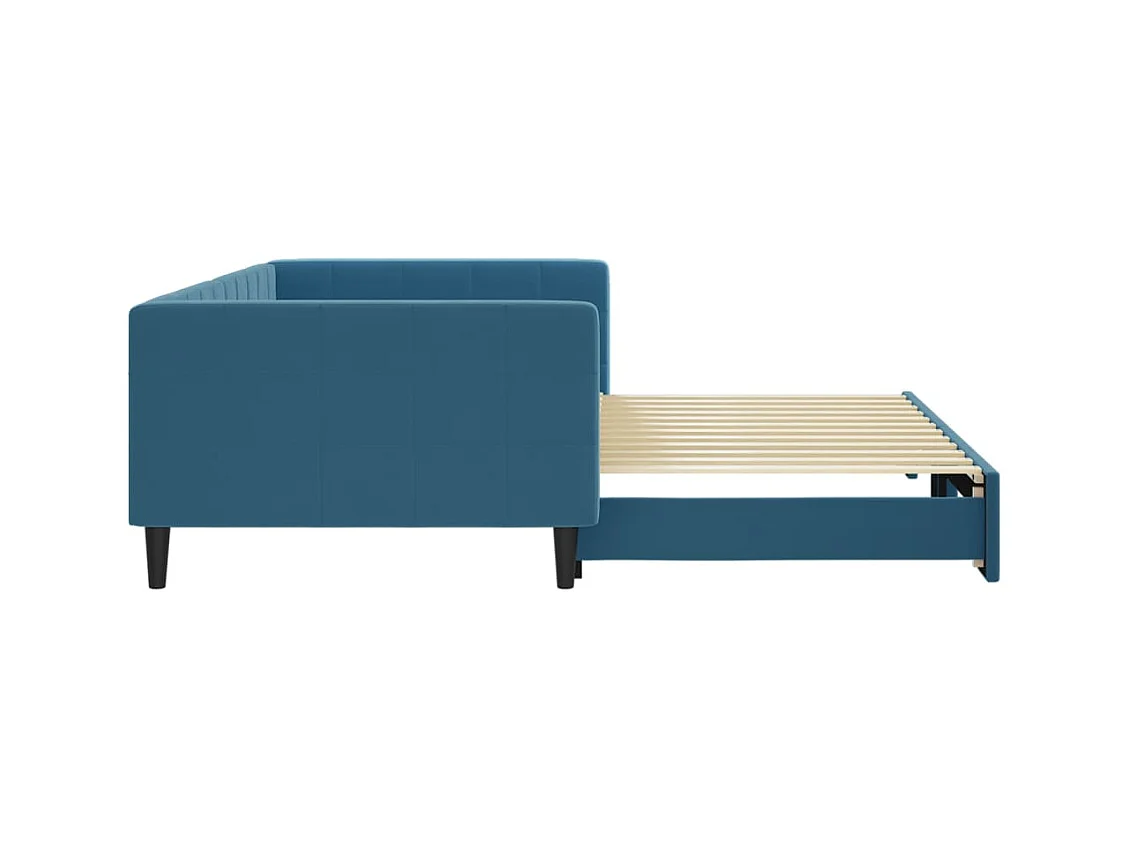 Cama de día con nido sin colchón azul 100x200 cm