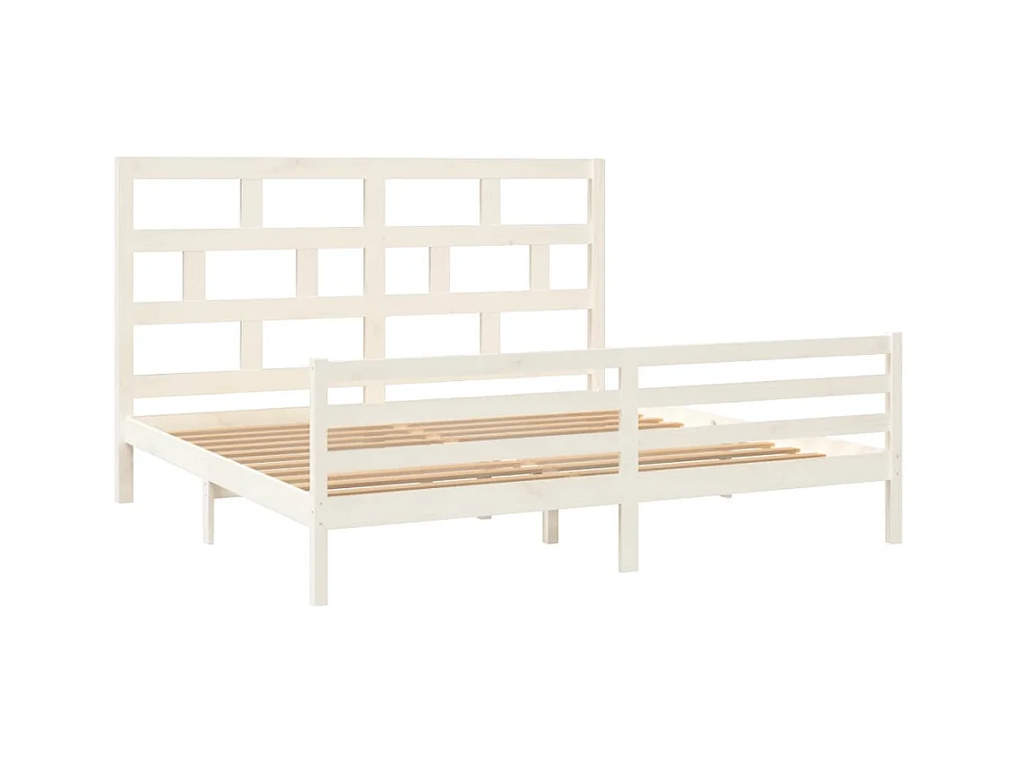 Struttura letto senza materasso in legno massello bianco 200x200 cm
