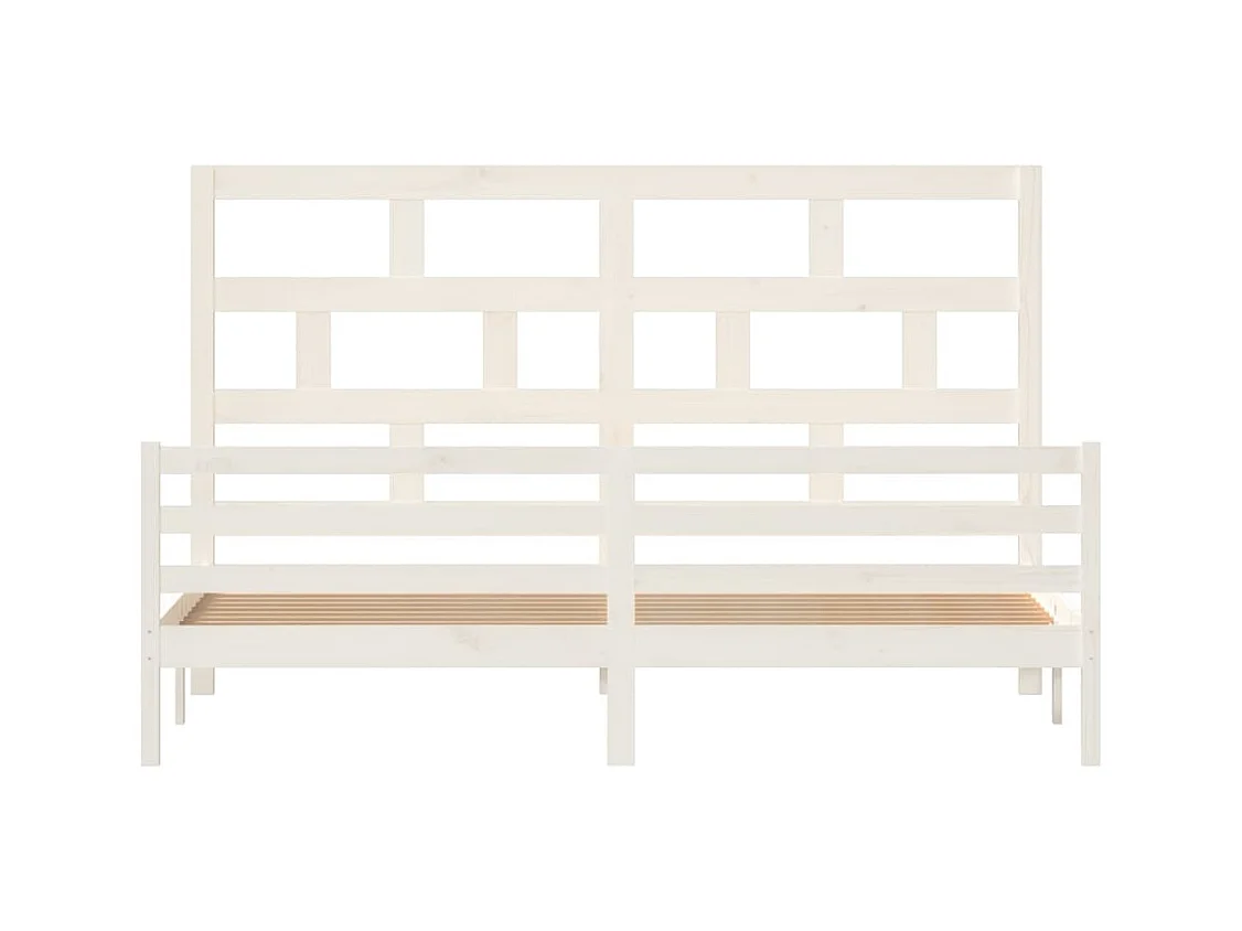 Struttura letto senza materasso in legno massello bianco 200x200 cm