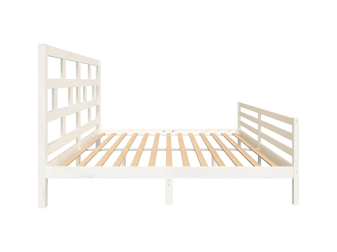 Struttura letto senza materasso in legno massello bianco 200x200 cm