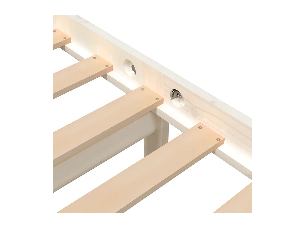 Struttura letto senza materasso in legno massello bianco 200x200 cm